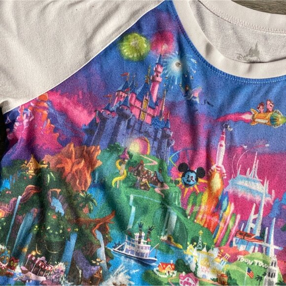 Disney Parks Disneyland Womens Fitted Graphic Print Mickey Mouse T-Shirt-Med - Picture 5 of 7